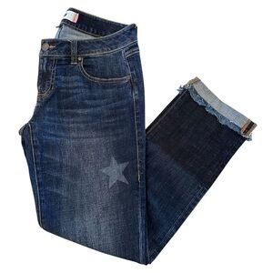 NWOT CABI Slim Boyfriend Hand-Stamped Star Print Jeans Size 2